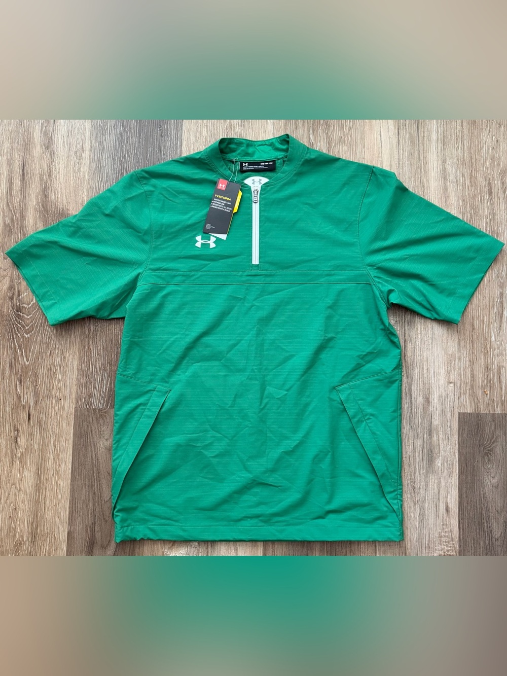 UNDER ARMOUR UA Storm 2 Short Sleeve Green Windbreaker Size Medium 1298433 NWT